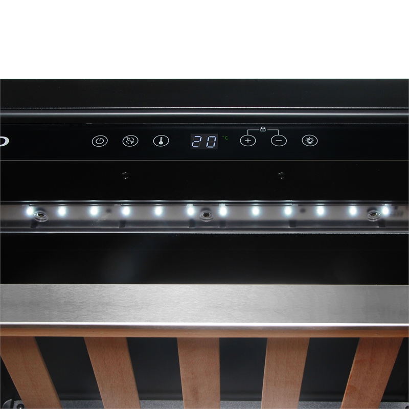 Pemberly Row 48-Bottle Single-Zone Stainless Steel Freestanding Wine Cooler