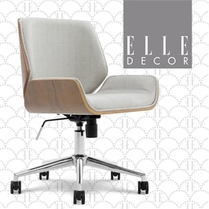 Pemberly Row Home Office Desk Chair Modern Ergonomic Woven Fabric Gray