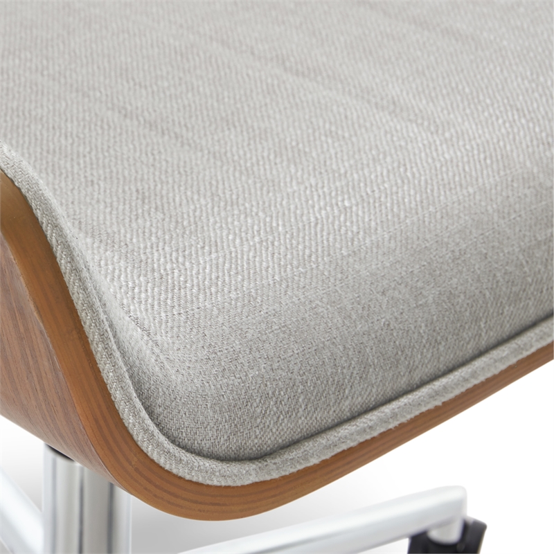 Pemberly Row Home Office Desk Chair Modern Ergonomic Woven Fabric Gray
