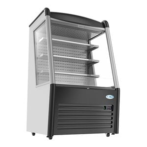 Pemberly Row 36&quot Open-Air Merchandiser Metal Grab and Go Refrigerator in Black