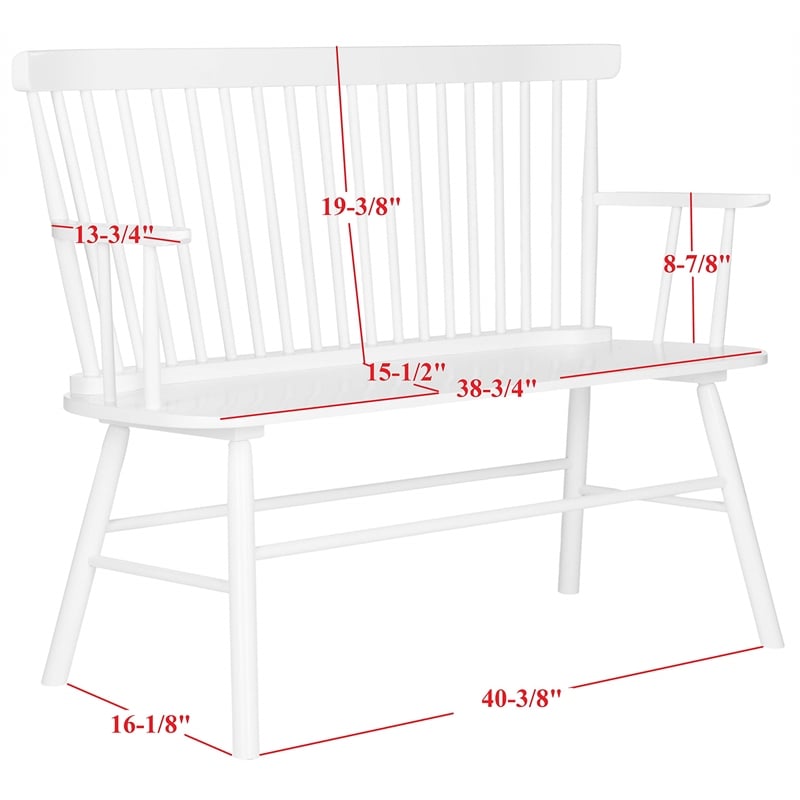 Pemberly Row Wooden Contemporary Spindleback Loveseat in White