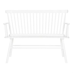 Pemberly Row Wooden Contemporary Spindleback Loveseat in White