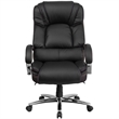 Pemberly Row Big and Tall Leather Swivel Office Chair in Black