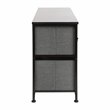 Pemberly Row 5 Drawer Fabric and Cast Iron Storage Chest in Black/Gray
