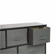Pemberly Row 5 Drawer Fabric and Cast Iron Storage Chest in Black/Gray