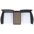 Pemberly Row Polyester Fabric/Foam Patio Loveseat in Black/White Cushion