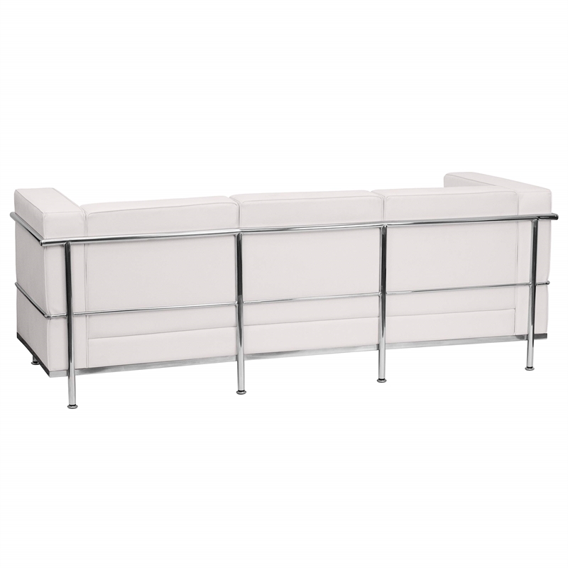 Pemberly Row Modern / Contemporary Regal Leather Sofa in White