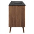 Pemberly Row Modern Wood Single Sink Bathroom Vanity in Walnut/White