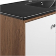 Pemberly Row Modern Wood Single Sink Bathroom Vanity in Walnut/White