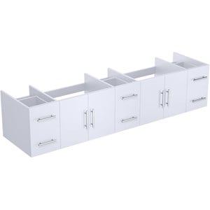 Pemberly Row Contemporary 84&quot Vanity Cabinet in Glossy White