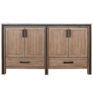 Pemberly Row 60&quot Cultured Marble Top Double Vanity in Rustic Barnwood