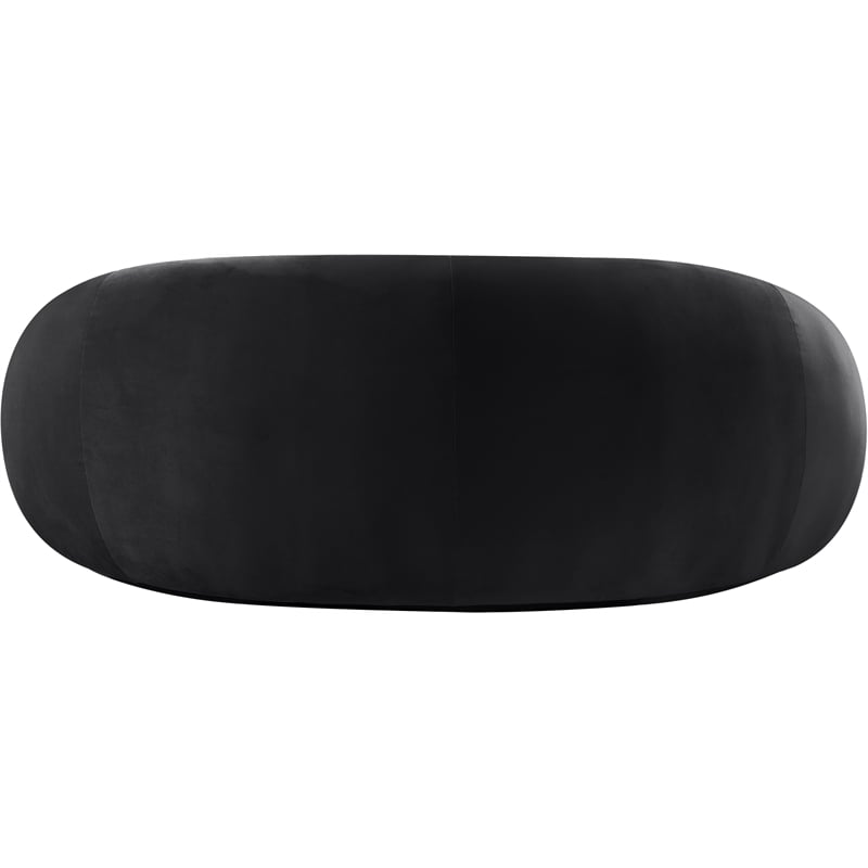 Pemberly Row Modern / Contemporary Black Velvet Fabric Loveseat