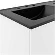 Pemberly Row Modern Wood/Ceramic Double Sink Bathroom Vanity in White/Black