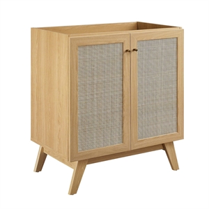 Pemberly Row 30&quot Adjustable Shelf Wood Bathroom Vanity Cabinet in Oak
