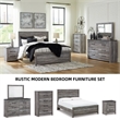 Pemberly Row Wooden Modern / Contemporary 6-Drawer Dresser in Gray