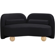 Pemberly Row Modern / Contemporary Black Velvet Fabric Loveseat
