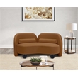 Pemberly Row Modern / Contemporary Saddle Velvet Fabric Loveseat