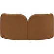 Pemberly Row Modern / Contemporary Saddle Velvet Fabric Loveseat