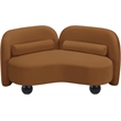Pemberly Row Modern / Contemporary Saddle Velvet Fabric Loveseat