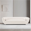 Pemberly Row Sofa with Solid Wood Frame and Pillows in Cream
