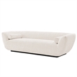 Pemberly Row Sofa with Solid Wood Frame and Pillows in Cream
