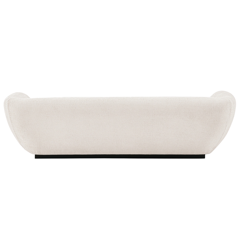 Pemberly Row Sofa with Solid Wood Frame and Pillows in Cream