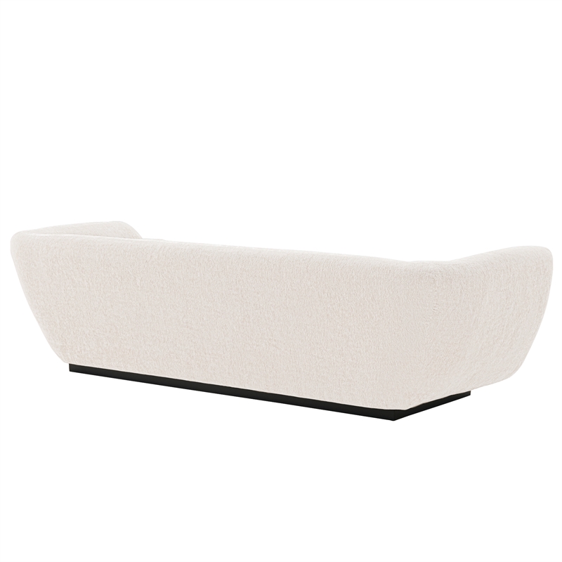 Pemberly Row Sofa with Solid Wood Frame and Pillows in Cream