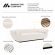 Pemberly Row Sofa with Solid Wood Frame and Pillows in Cream
