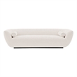 Pemberly Row Sofa with Solid Wood Frame and Pillows in Cream