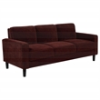 Pemberly Row Transitional Upholstered Fabric Track Arm Sofa in Rust Red