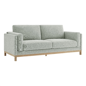 Pemberly Row Modern / Contemporary 81&quot Fabric Sofa in Gray Finish