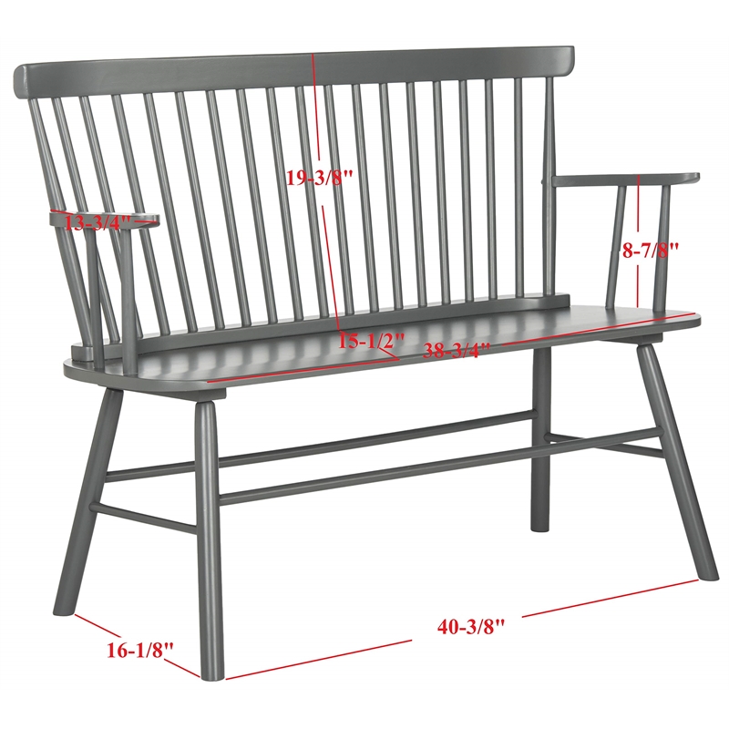 Pemberly Row Wooden Contemporary Spindleback Loveseat in Silver