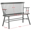 Pemberly Row Wooden Contemporary Spindleback Loveseat in Silver