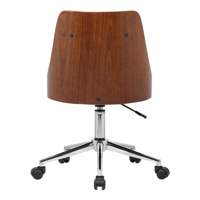 Pemberly Row Contemporary Faux Leather Office Chair in Black