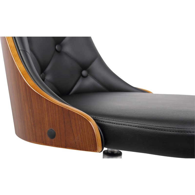 Pemberly Row Contemporary Faux Leather Office Chair in Black