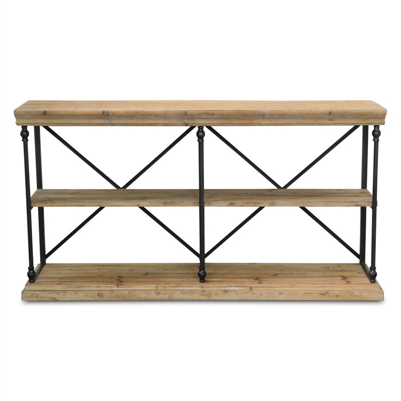 Pemberly Row Handmade Contemporary Wood and Metal Display Shelf