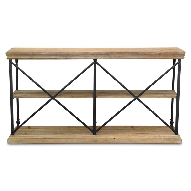 Pemberly Row Handmade Contemporary Wood and Metal Display Shelf