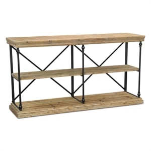 Pemberly Row Handmade Contemporary Wood and Metal Display Shelf