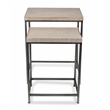 Pemberly Row Contemporary Set of 2 White Washed Nesting Tables