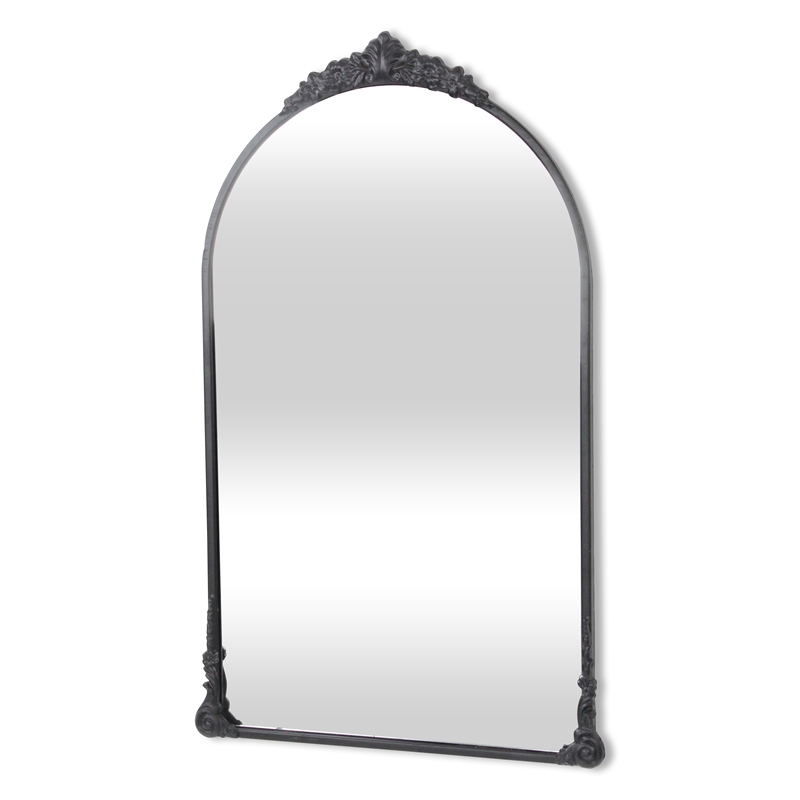 Pemberly Row Contemporary Victorian Black Wall Accent Mirror