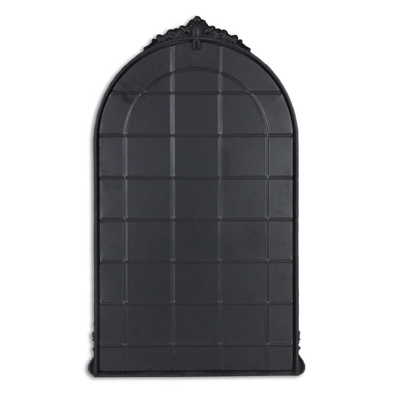 Pemberly Row Contemporary Victorian Black Wall Accent Mirror