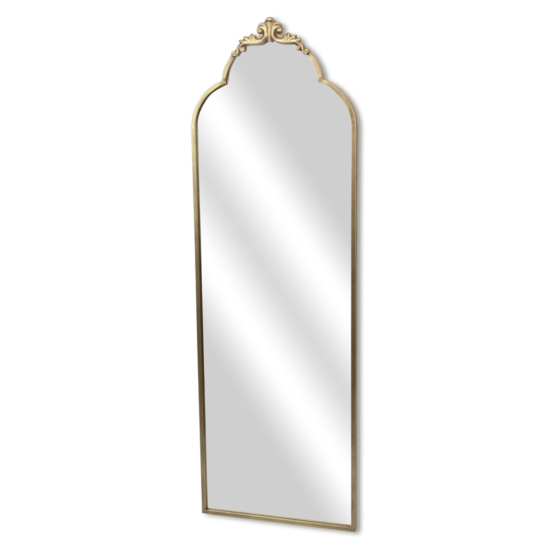 Pemberly Row Handmade Contemporary Victorian Gold Floor Mirror