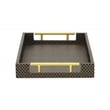 Pemberly Row Fish Scale Pattern Tray with Gold Handles in Black