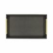 Pemberly Row Fish Scale Pattern Tray with Gold Handles in Black
