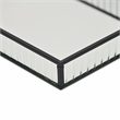 Pemberly Row Black Rectangular Fluted Glass Tray with Metal Base