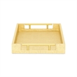 Pemberly Row Faux Snakeskin Vinyl Tray in Gold with Metal Handles