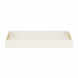 Pemberly Row Faux Snakeskin Vinyl Tray in White with Metal Handles