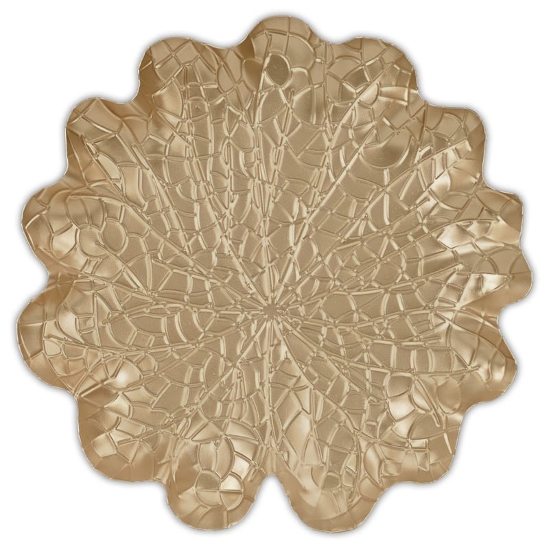Pemberly Row Golden Metal Lilypad Catch Tray Extra Large Size