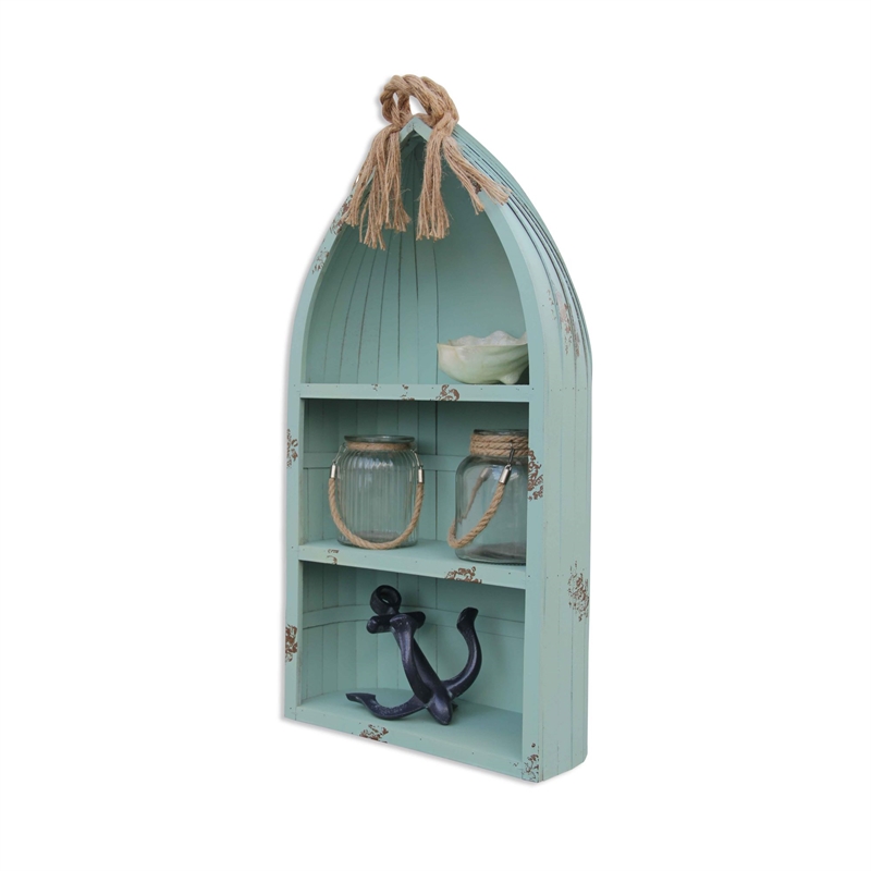 Pemberly Row Handmade Fully Assembled Large Canoe Style Shelf