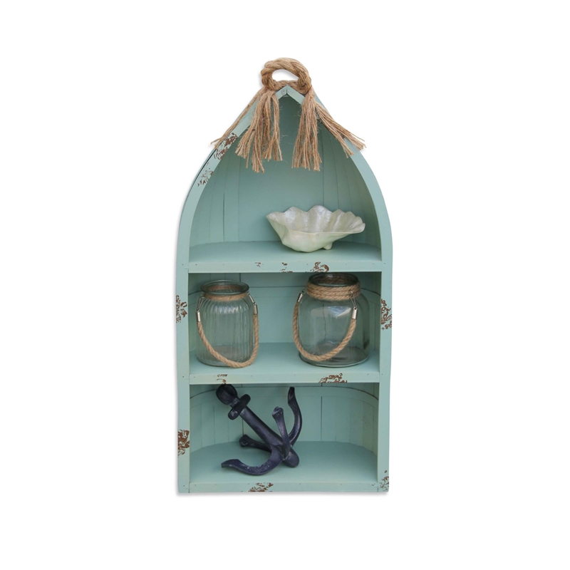 Pemberly Row Handmade Fully Assembled Large Canoe Style Shelf